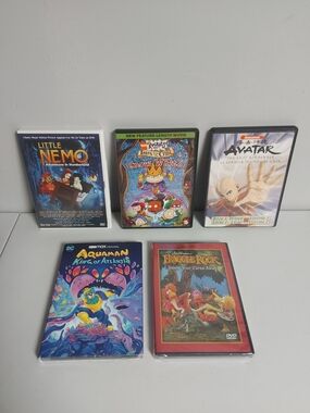 Kids Family DVD Lot Little Nemo Rugrats Fraggle Rock Avatar Aquaman 5 Movie Lot